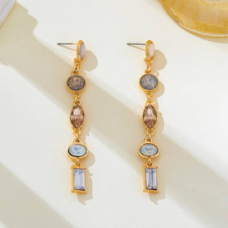 Gemstone Linear Drop Earrings