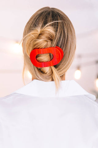 Rudolph Red Round Medium Flat Hair Clip