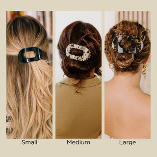 Truly Taupe Quilted Large Flat Round hair Clip