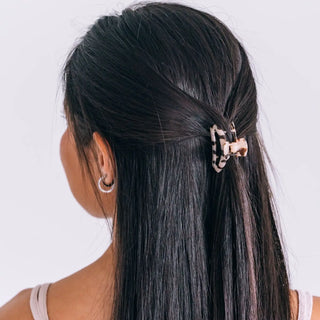 Open Blonde Tortoise Tiny Hair Clip