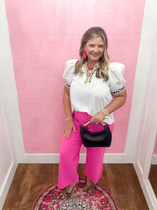 Colette Cropped Wide-Leg Pants | Pink