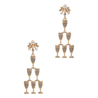 Champagne Glass Tower Post Earring