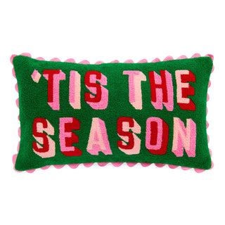 Tis the season holiday rectangle throw pillow.