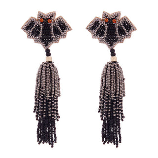 Bat Shape Beaded Earrings