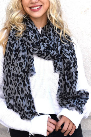 Leopard Oblong Wrap Scarf