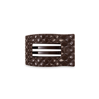 Truly Taupe Quilted Small Flat Rectangle Hair Clip
