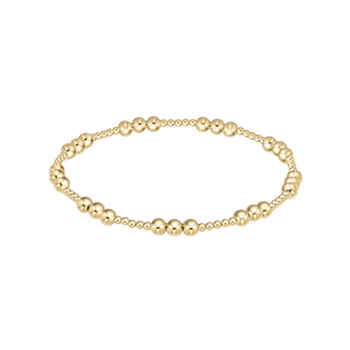 Classic Joy Pattern 5mm Bead Bracelet - Gold