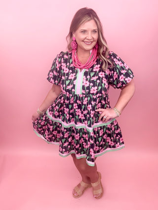 Sunset Bloom Mini Dress