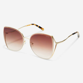 FREYRS | Margot Oversized Sunglasses | Gold/Brown