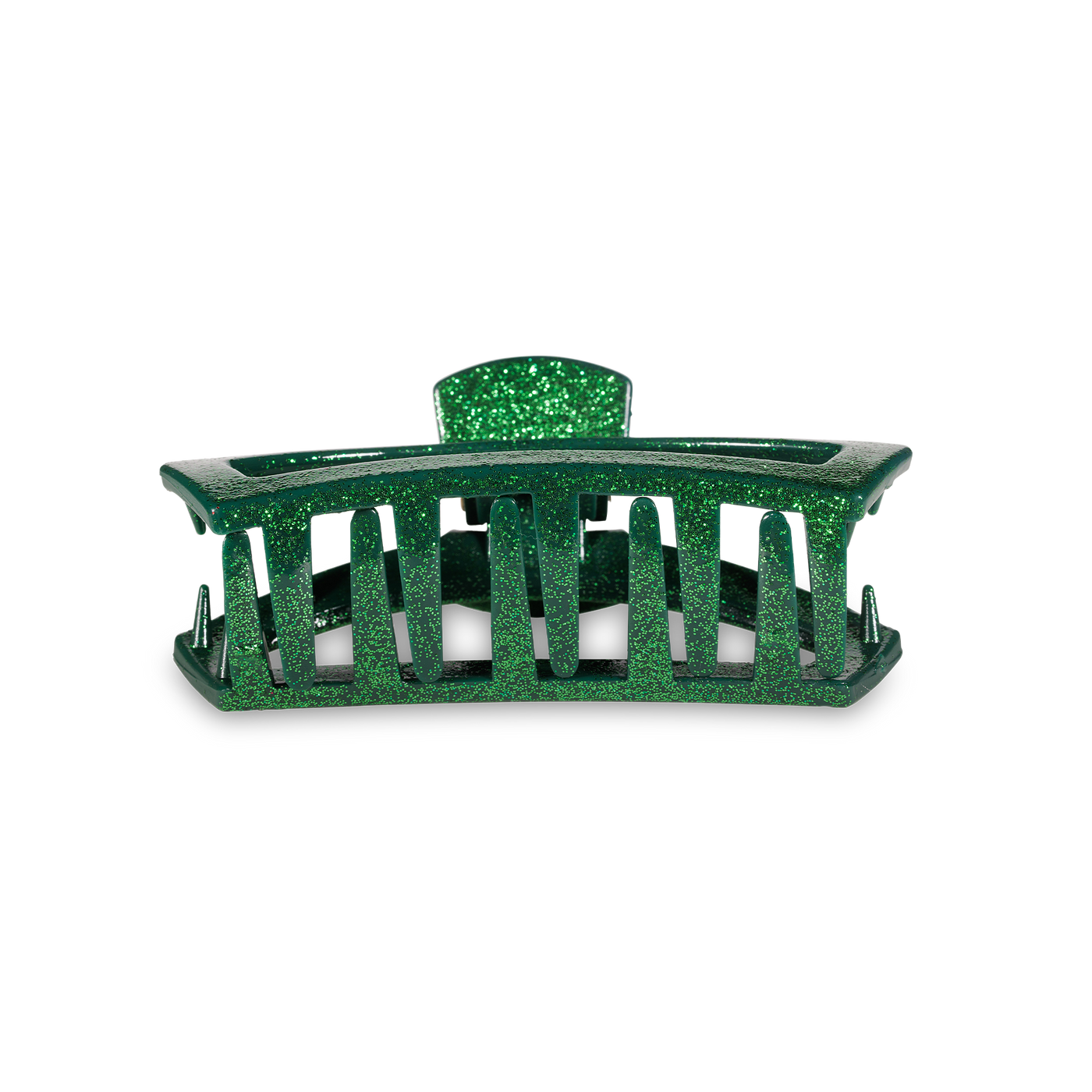 Open Green Glitter Tiny Hair Clip