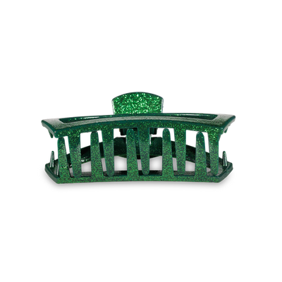 Open Green Glitter Tiny Hair Clip