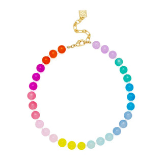 Multicolor Glass Bead Collar Necklace