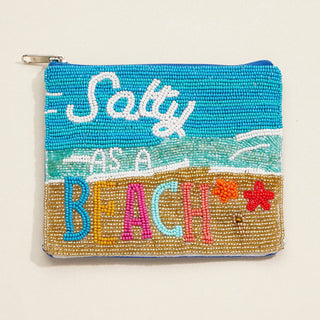 Beaded "Salty as a Beach" Coin Pouch