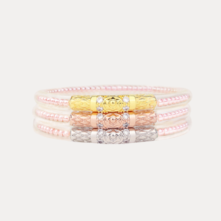 Three Queens Budhagirl bangles in Pink Pearl.
