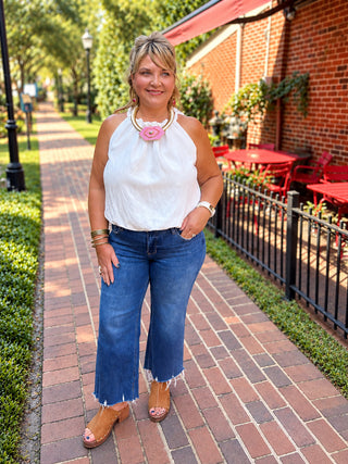 The Gathered Girl Top | White