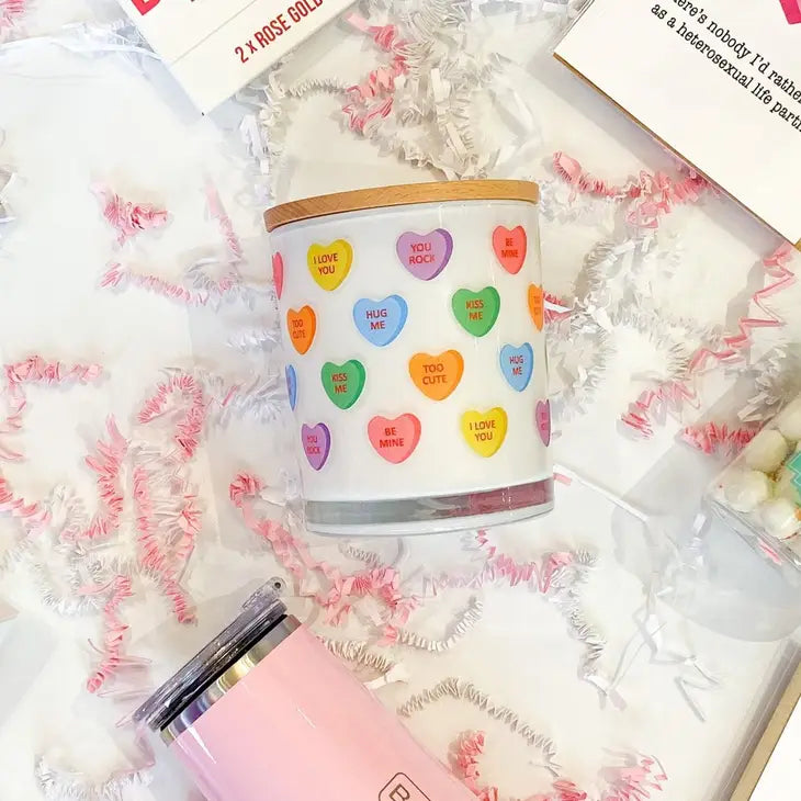 Candy Hearts Valentine's Soy Candle - Whipped Cream