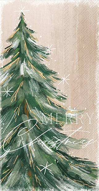 Gilded Painterly Tree Christmas Paper Guest Towels
