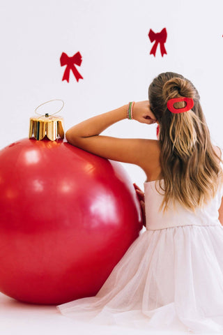 Rudolph Red Round Small Flat Hair Clip