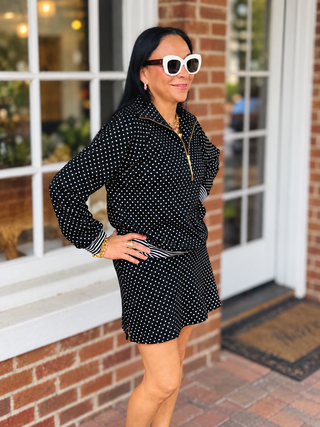 Dotty Daydream Half Zip Top