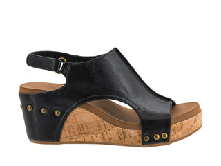 Corkys | Carley Smooth Black Wedge