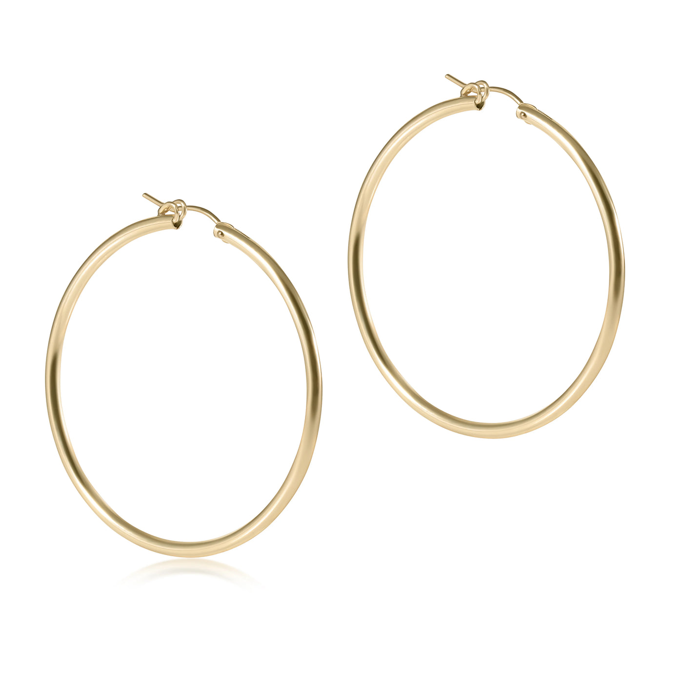 Round Gold 2" Post Hoop - 3mm - Smooth