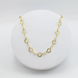 "Treasure Jewels" Gold Circle Chain Link Necklace