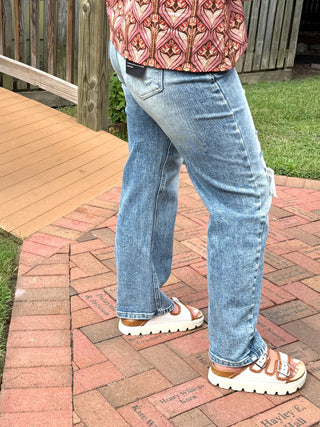 Saige Denim | Christy High Rise Crochet Barrel Jeans