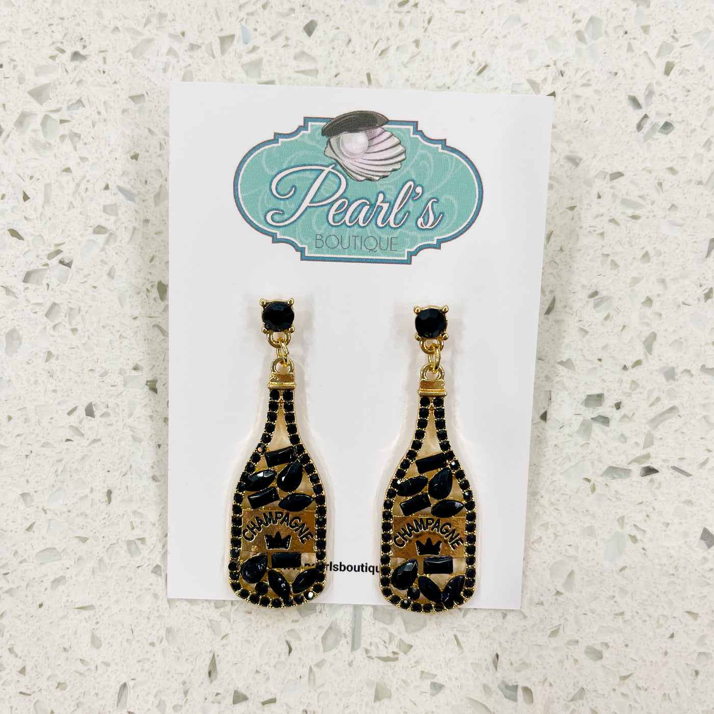 Gold & Black Bottle Earrings
