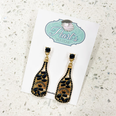 Gold & Black Bottle Earrings