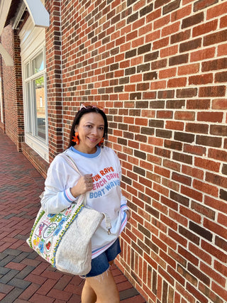 "Sun Rays, Beach Days, Boat Waves" Oversized Sweatshirt