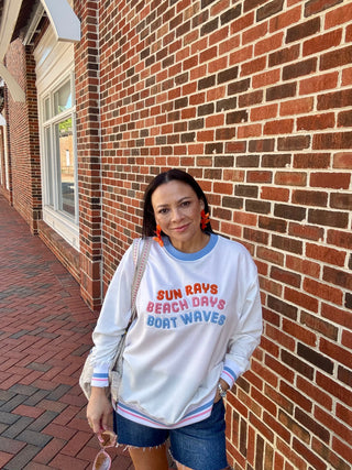 "Sun Rays, Beach Days, Boat Waves" Oversized Sweatshirt