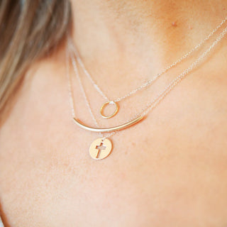 16" Necklace Gold - Halo Gold Charm