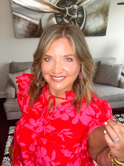 Tropicana Red Mix Blouse