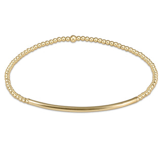 Bliss Bar Gold Pattern 2.5mm Bead Bracelet - Gold