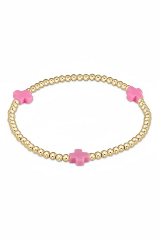 Signature Cross Color 3MM Gold Bracelets