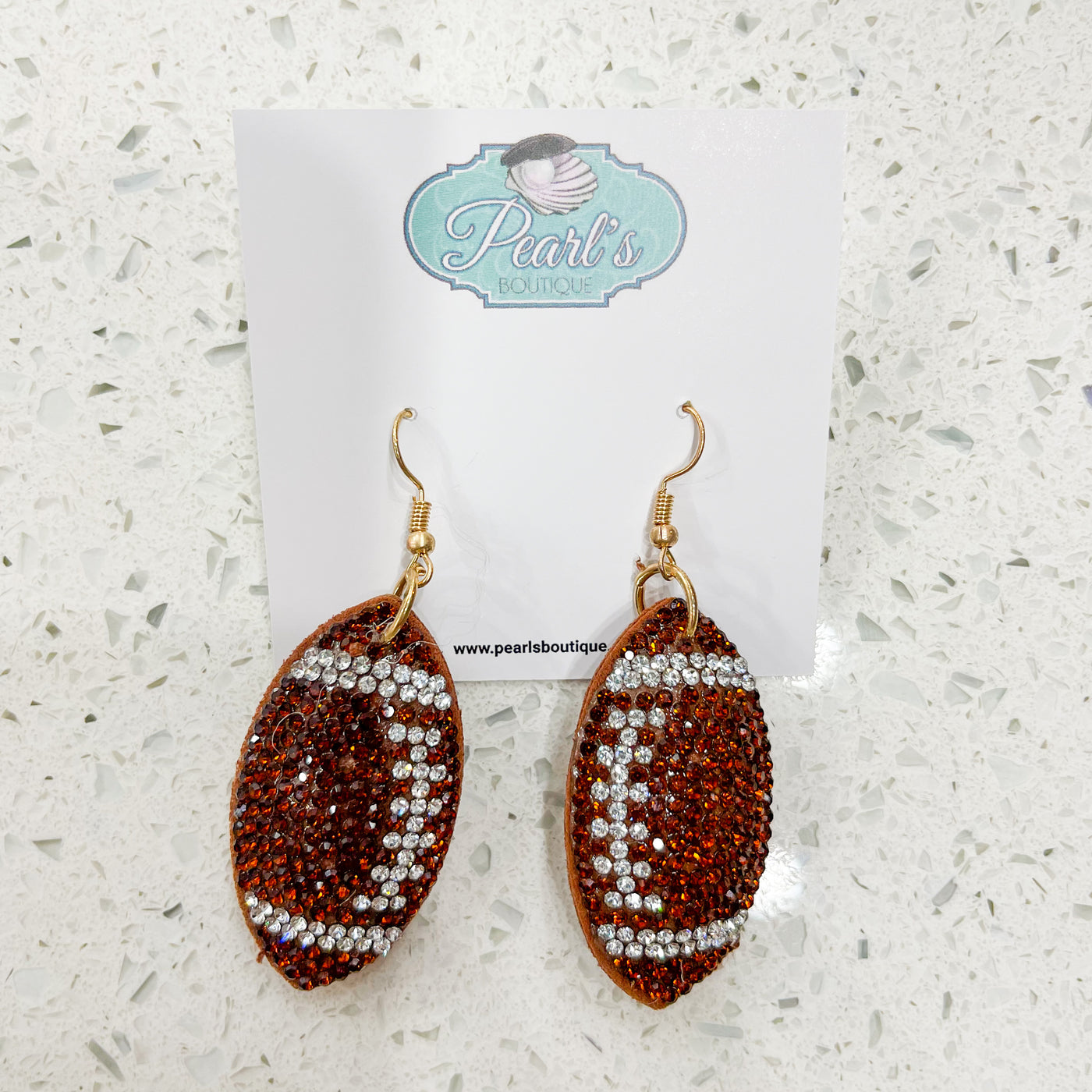 Rhinestone Football earrings