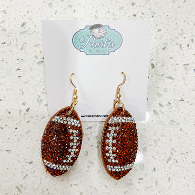 Rhinestone Football earrings