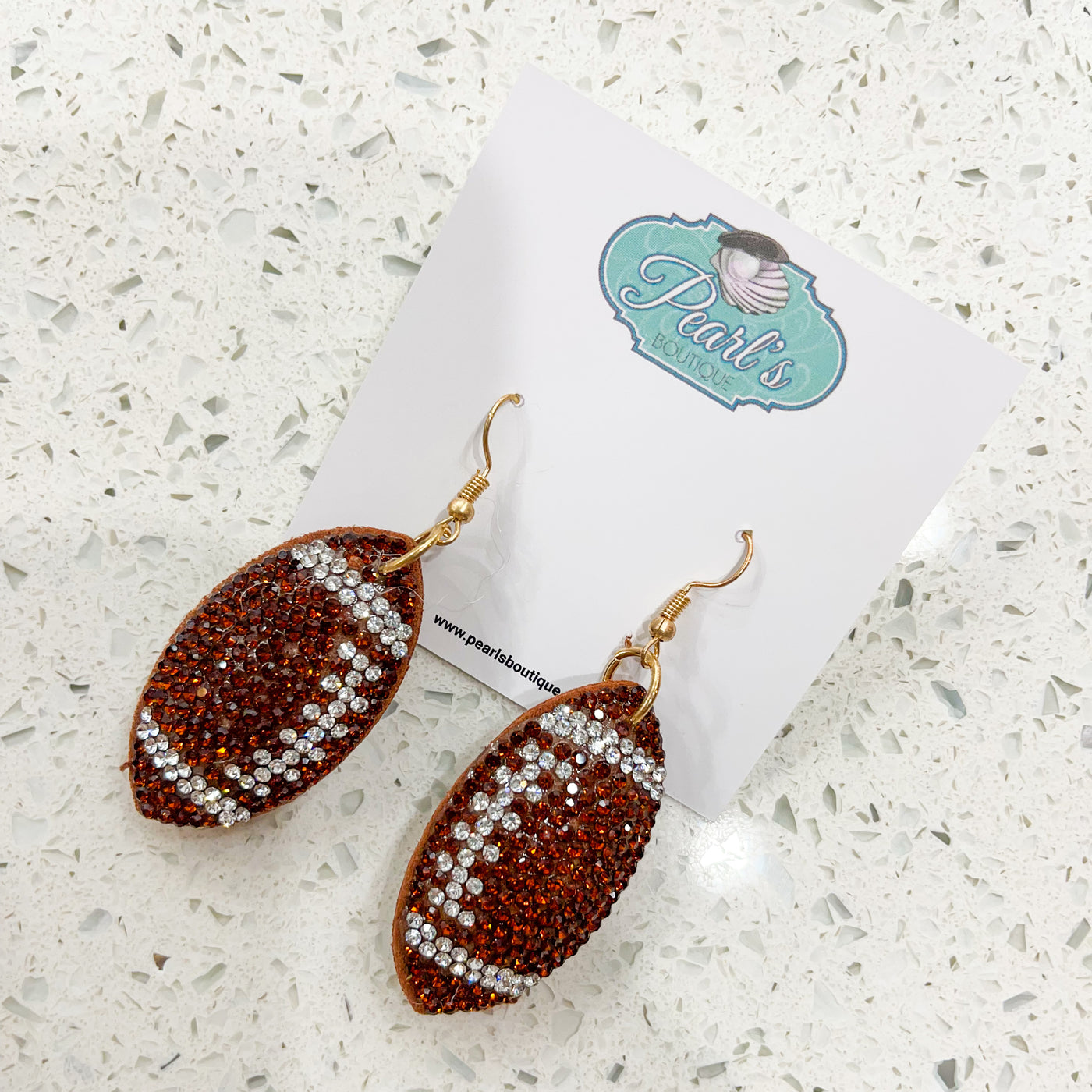 Rhinestone Football earrings