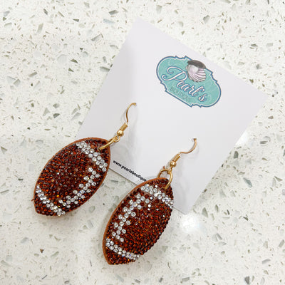 Rhinestone Football earrings