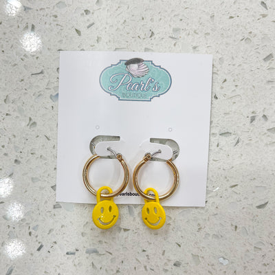 Smiley Face Hoop Earrings