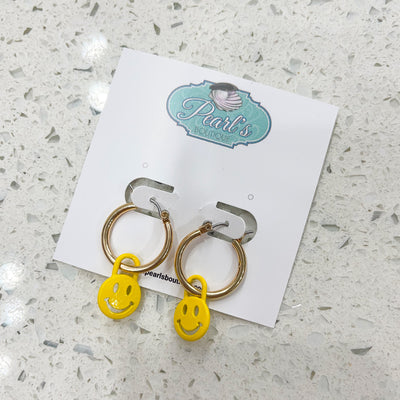 Smiley Face Hoop Earrings