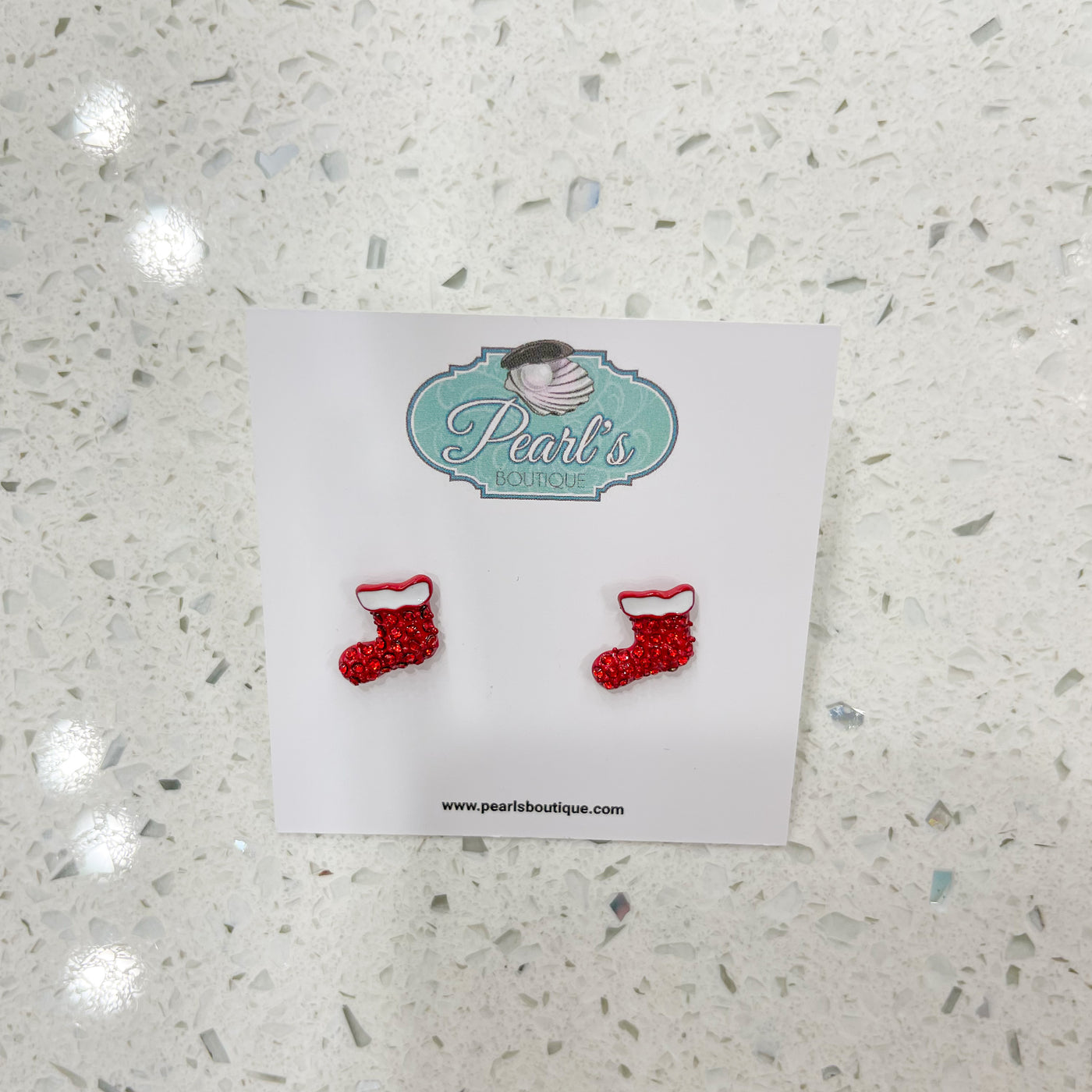 Stocking  Crystal Stud Earrings