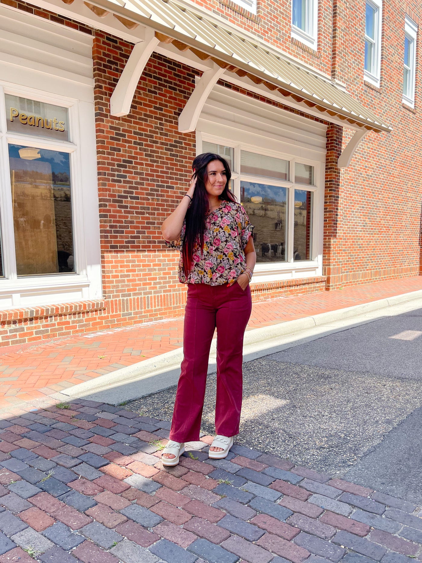 "Judy Blue" Carson Straight-Leg Burgundy Jeans