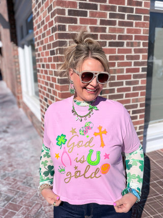 god is gold crop tee