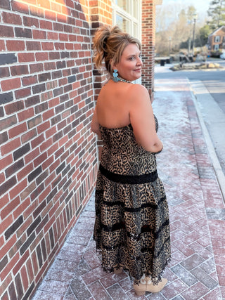 Wild Side Strapless Midi Dress