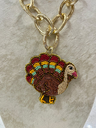 Velvet Turkey Pendant Necklaces