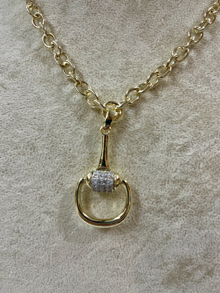 Rhinestone Snaffle Bit Necklace