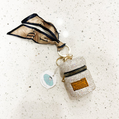 Silver Glitter Keychain