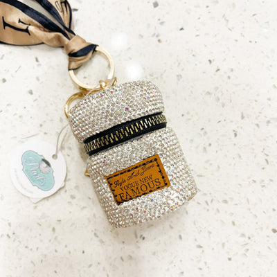 Silver Glitter Keychain