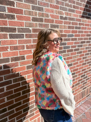 Bloom & Glow Reversible Faux Fur Cropped Vest